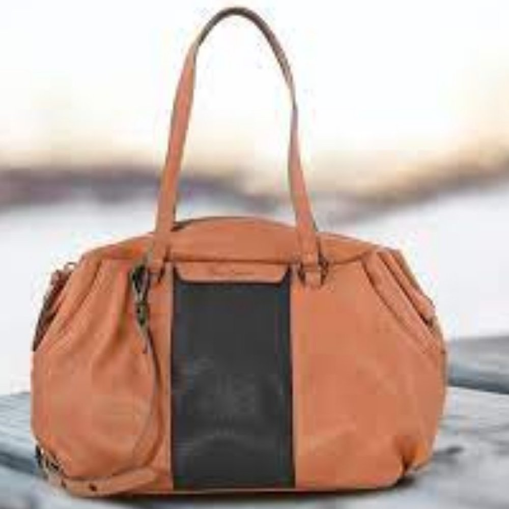 #042 NWT Foley + Corinna "Hygge Tower Satchel" Cognac Vegan Leather - Picture 11 of 11